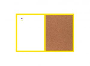 Produkt Kombinovaná tabuľa v žltom drevenom ráme