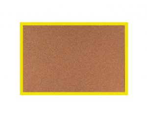 Produkt Korková tabuľa v žltom drevenom ráme